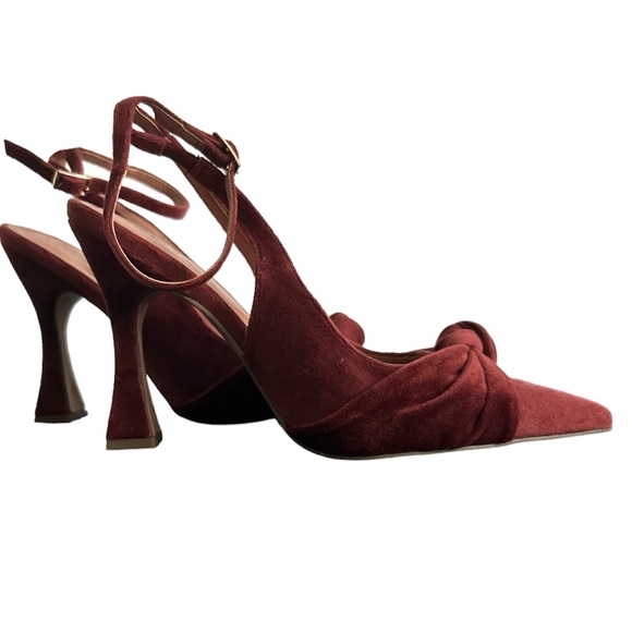 ASOS Phillipa knotted high heeled shoes in rose velvet - Picture 3 of 7